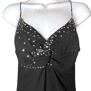 Y2k ✨ Super beautiful black bedazzled high low dress